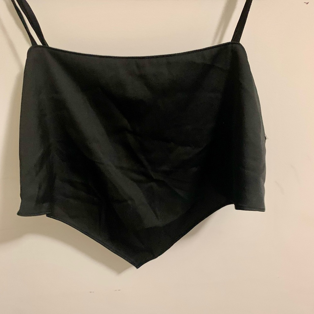 Divided Black Strapless Camisole